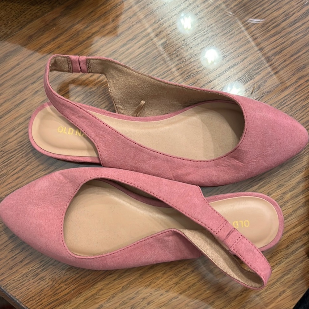 Pink sling backs